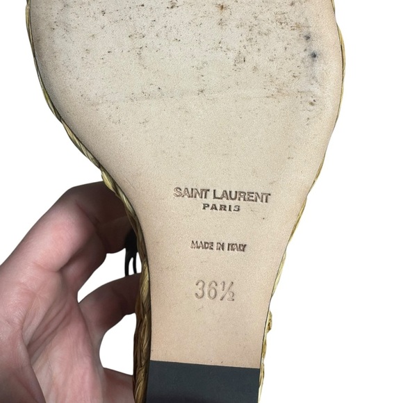 SAINT LAURENT - NIB Paloma Sandals Black Wedge Sandals Sz 36 1/2 - Picture 11 of 14